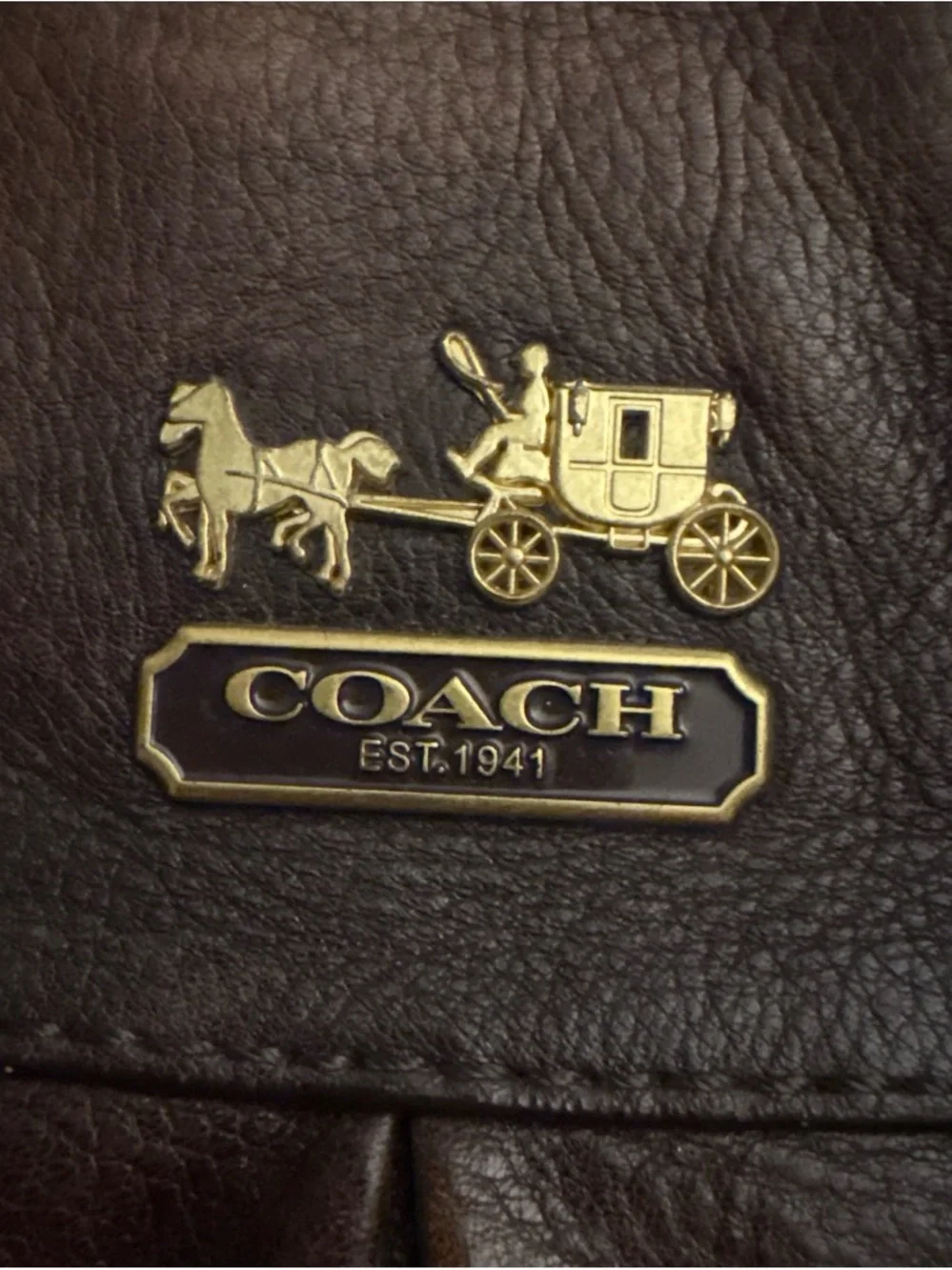 VINTAGE Coach Dark Brown Leather Tote with Gold Hardware